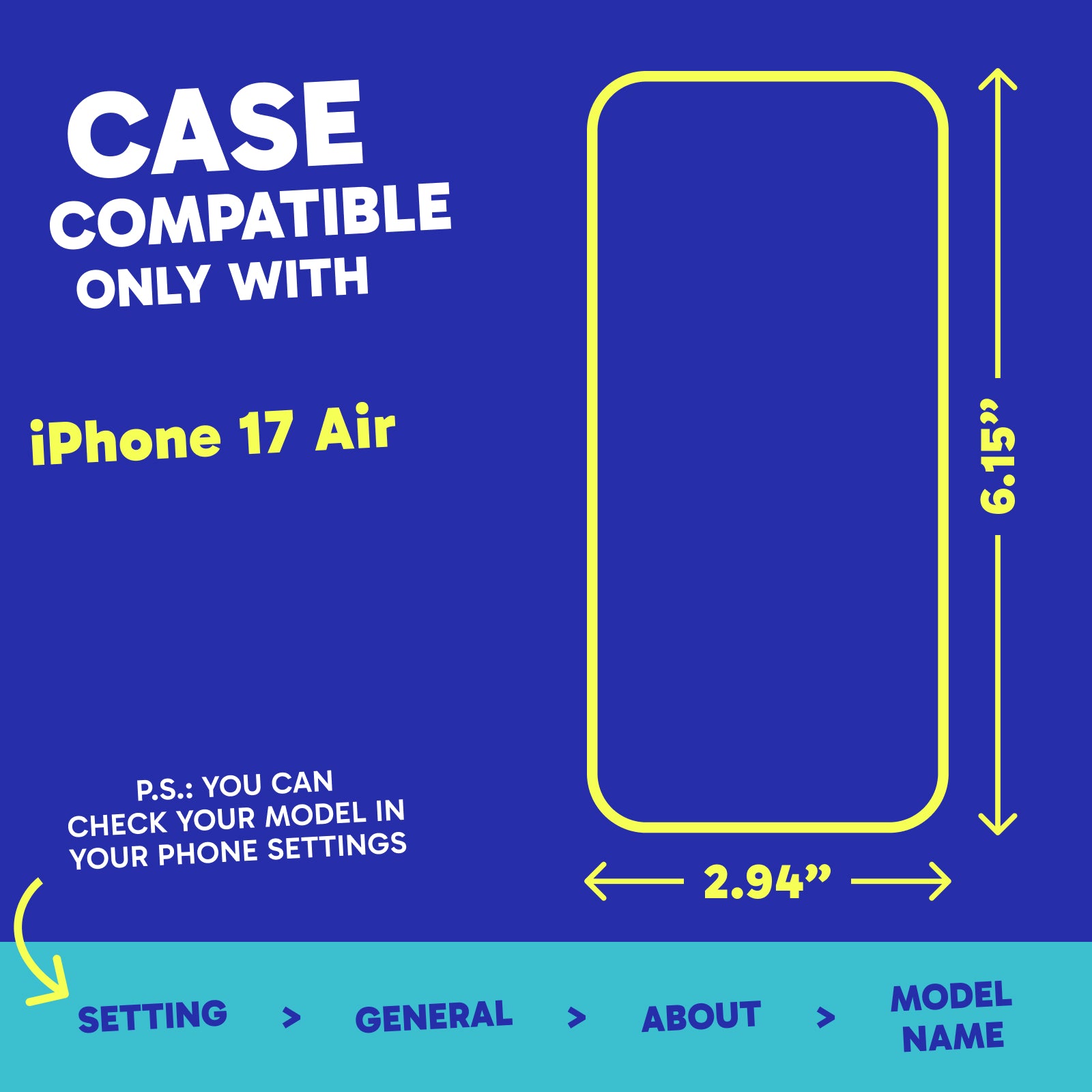 Highlighter Case for iPhone 17 Air - Elevated Azure Blue
