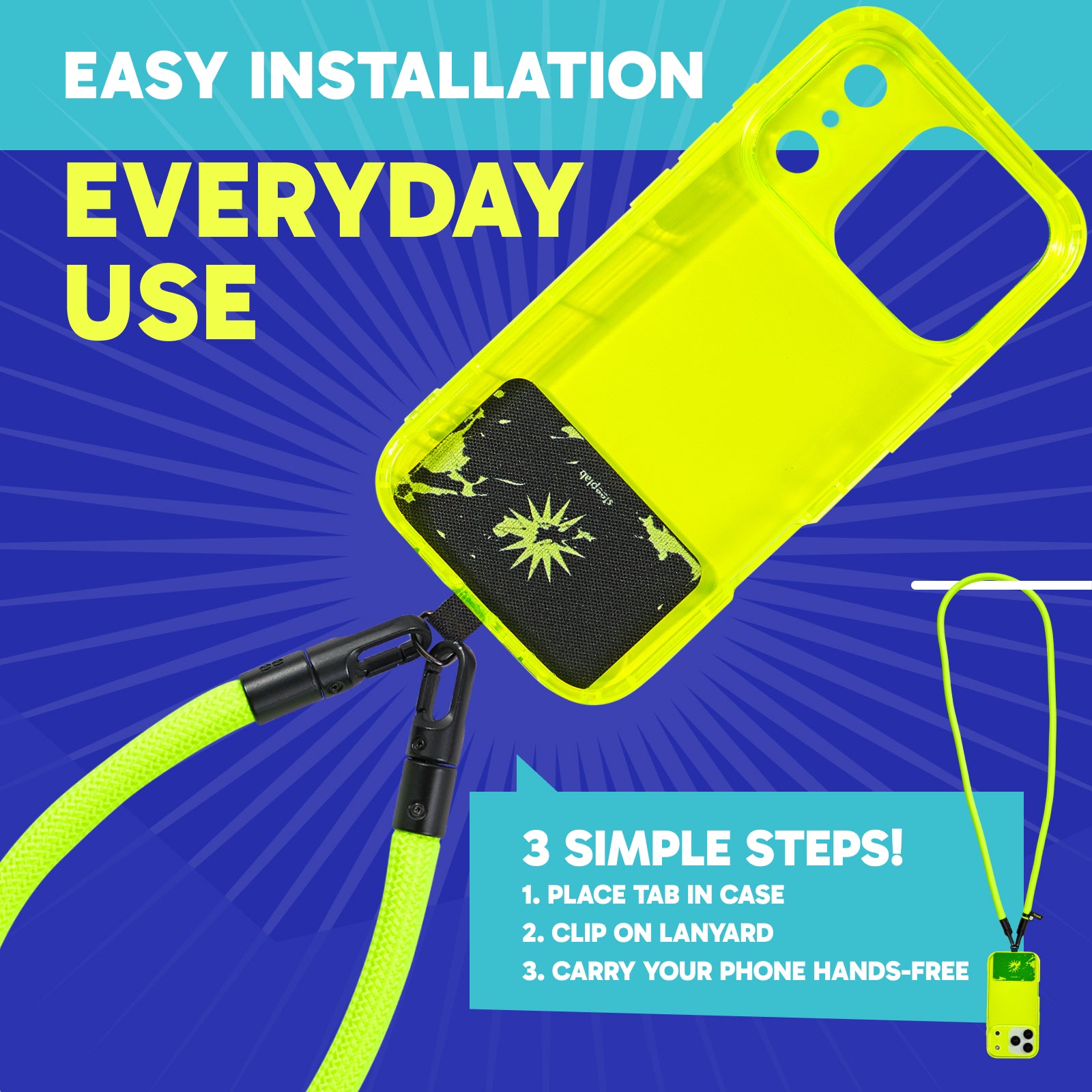 SteepLab Highlighter Case + Freehand Crossbody Lanyard Bundle for iPhone 17 Pro