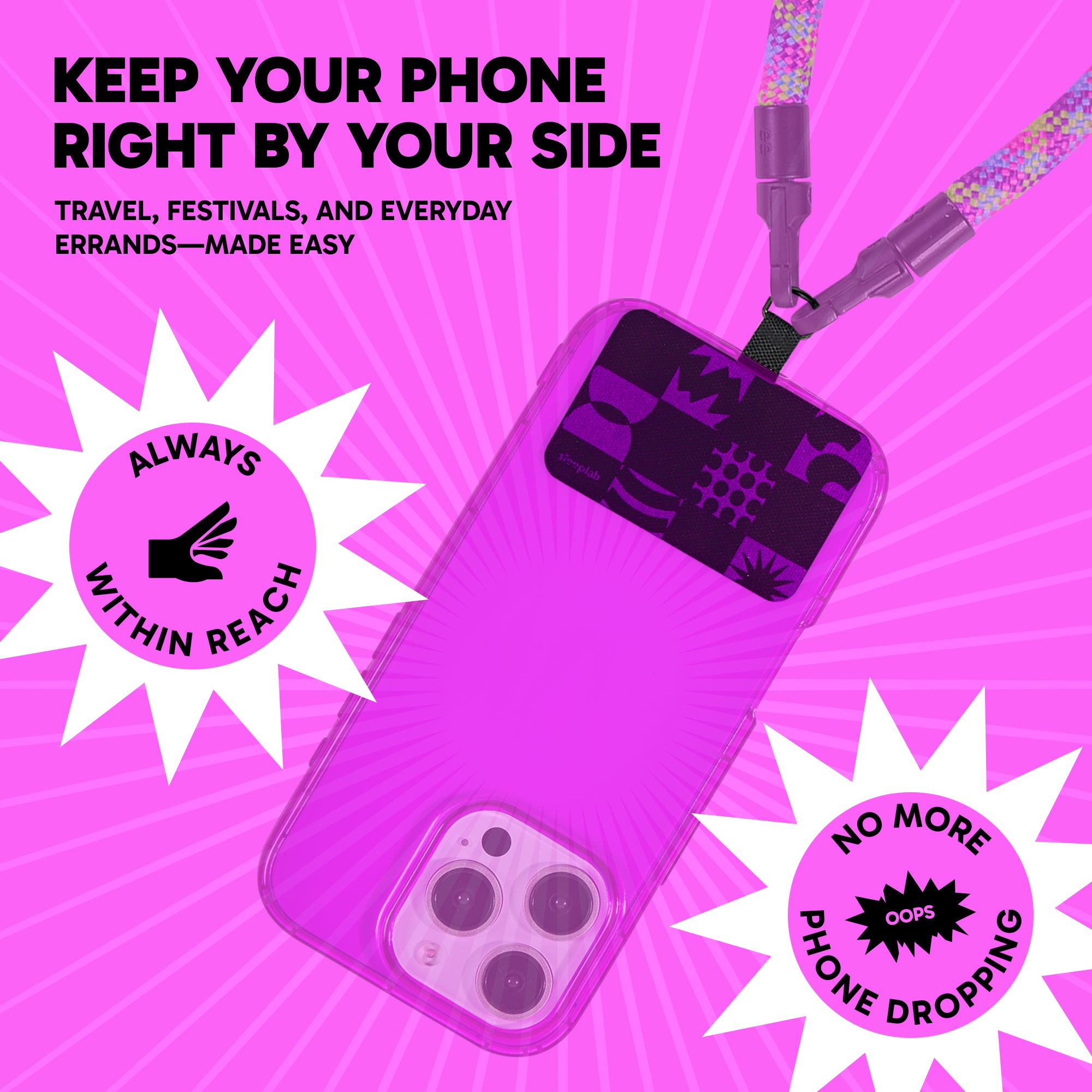 Freehand GoTab - Universal Phone Lanyard Tab ( Pack of 2)