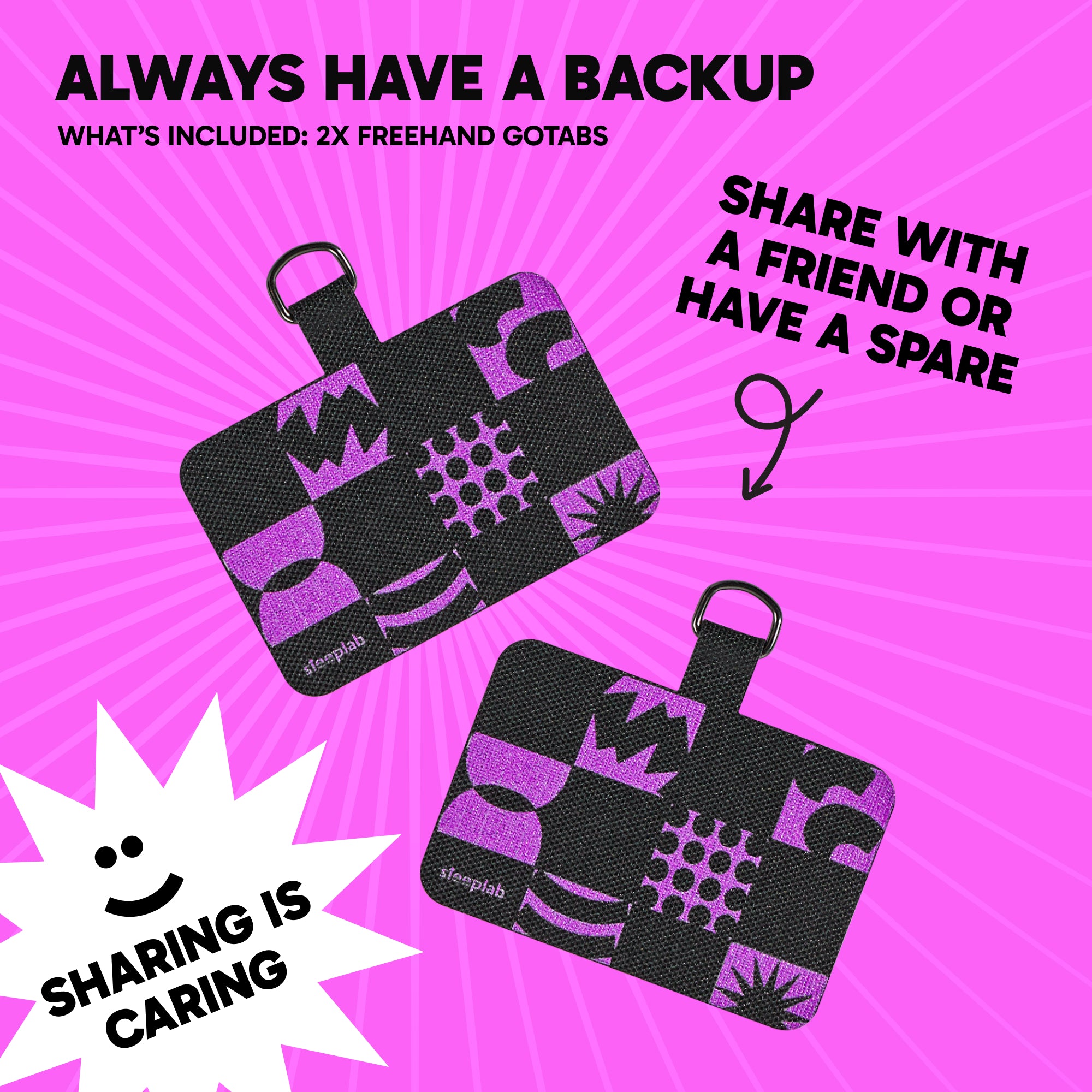 Freehand GoTab - Universal Phone Lanyard Tab ( Pack of 2)