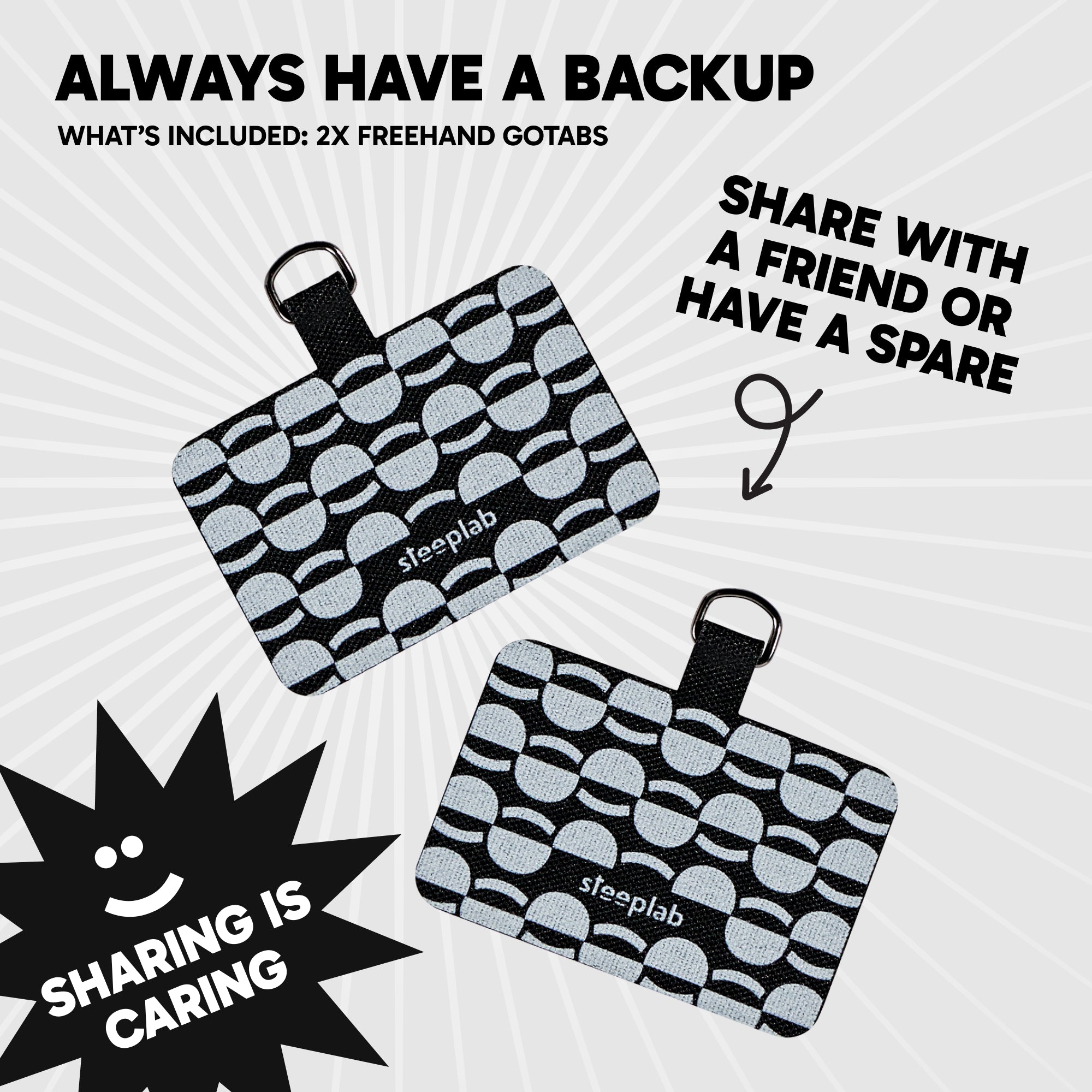 Freehand GoTab - Universal Phone Lanyard Tab ( Pack of 2)