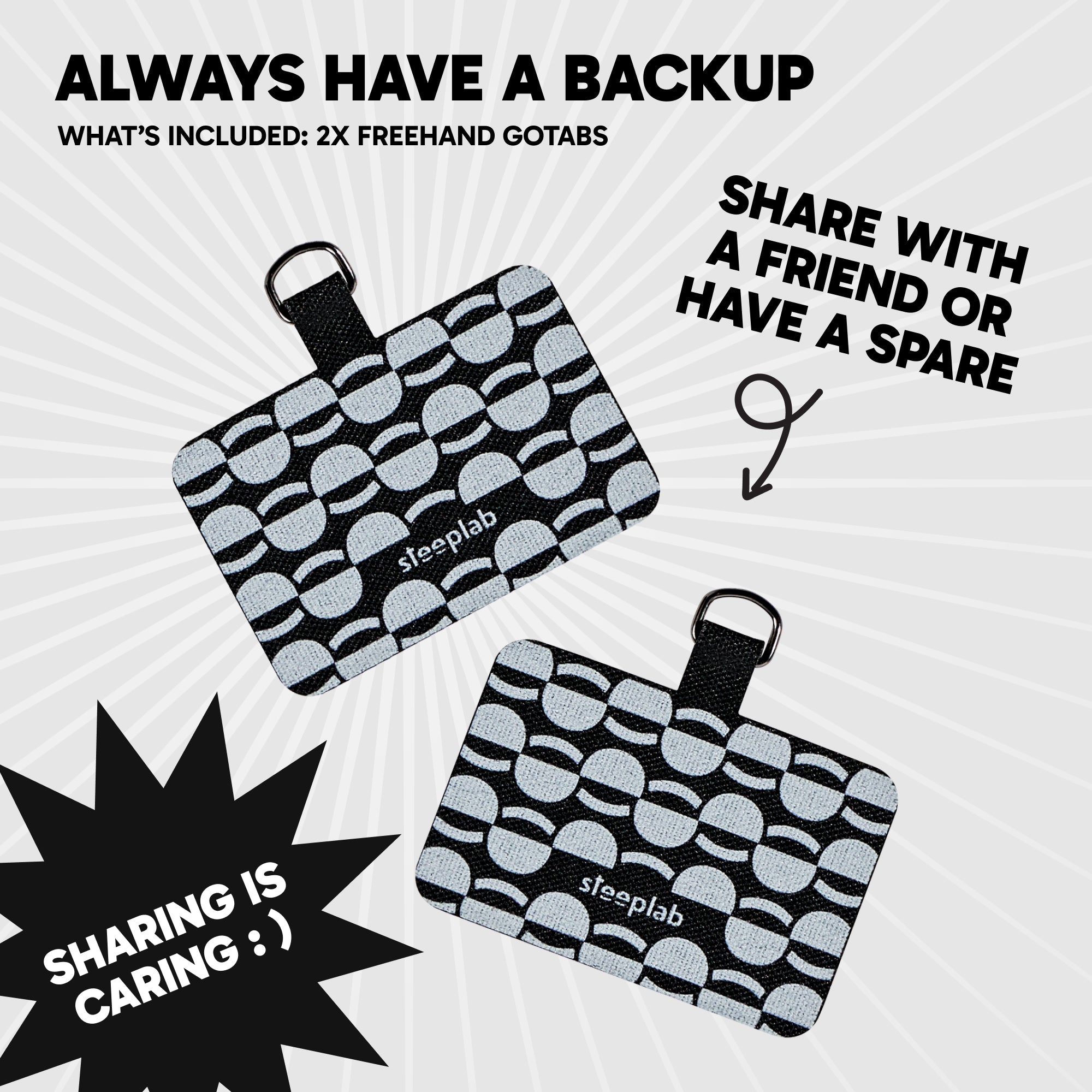 Freehand GoTab - Universal Phone Lanyard Tab ( Pack of 2)