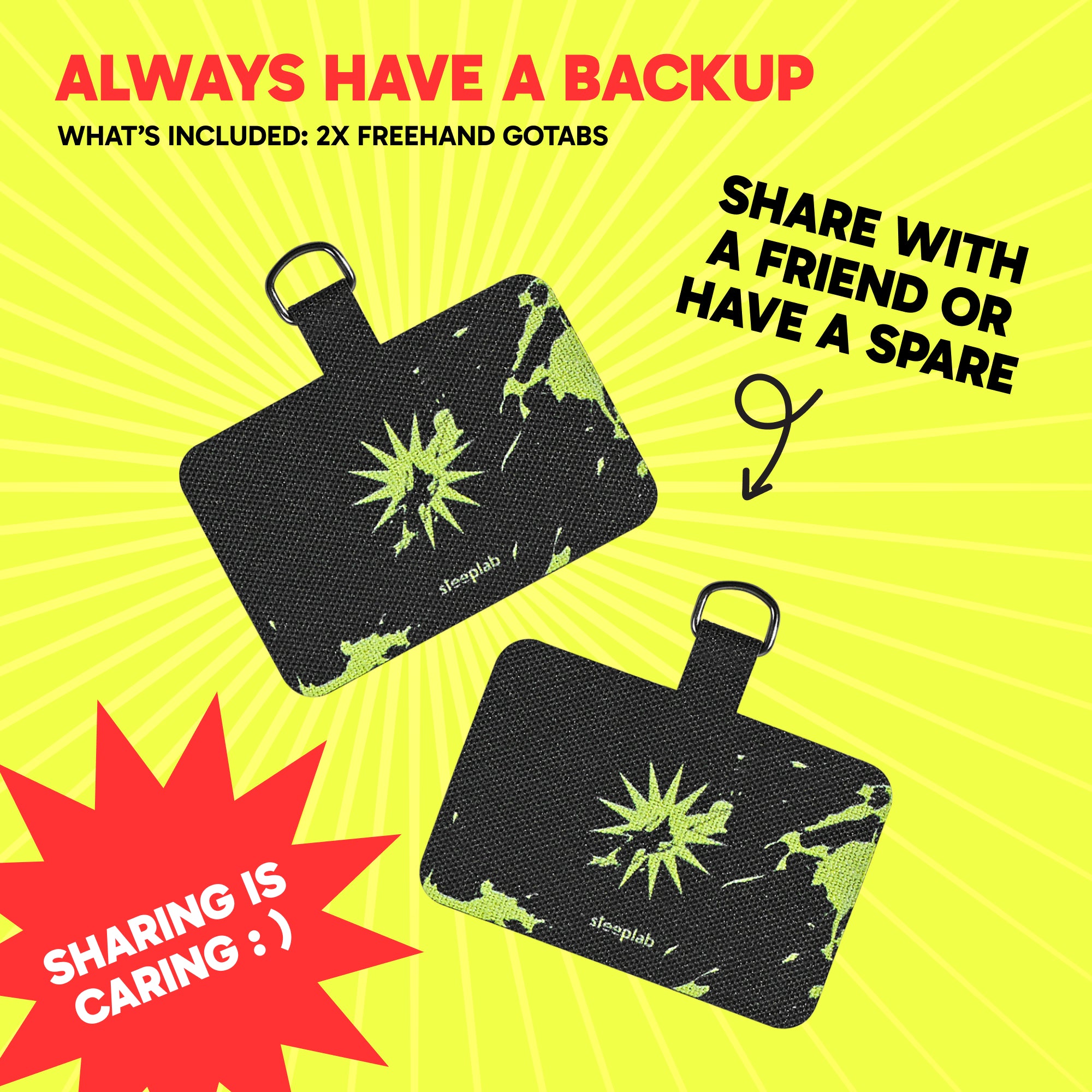 Freehand GoTab - Universal Phone Lanyard Tab ( Pack of 2)