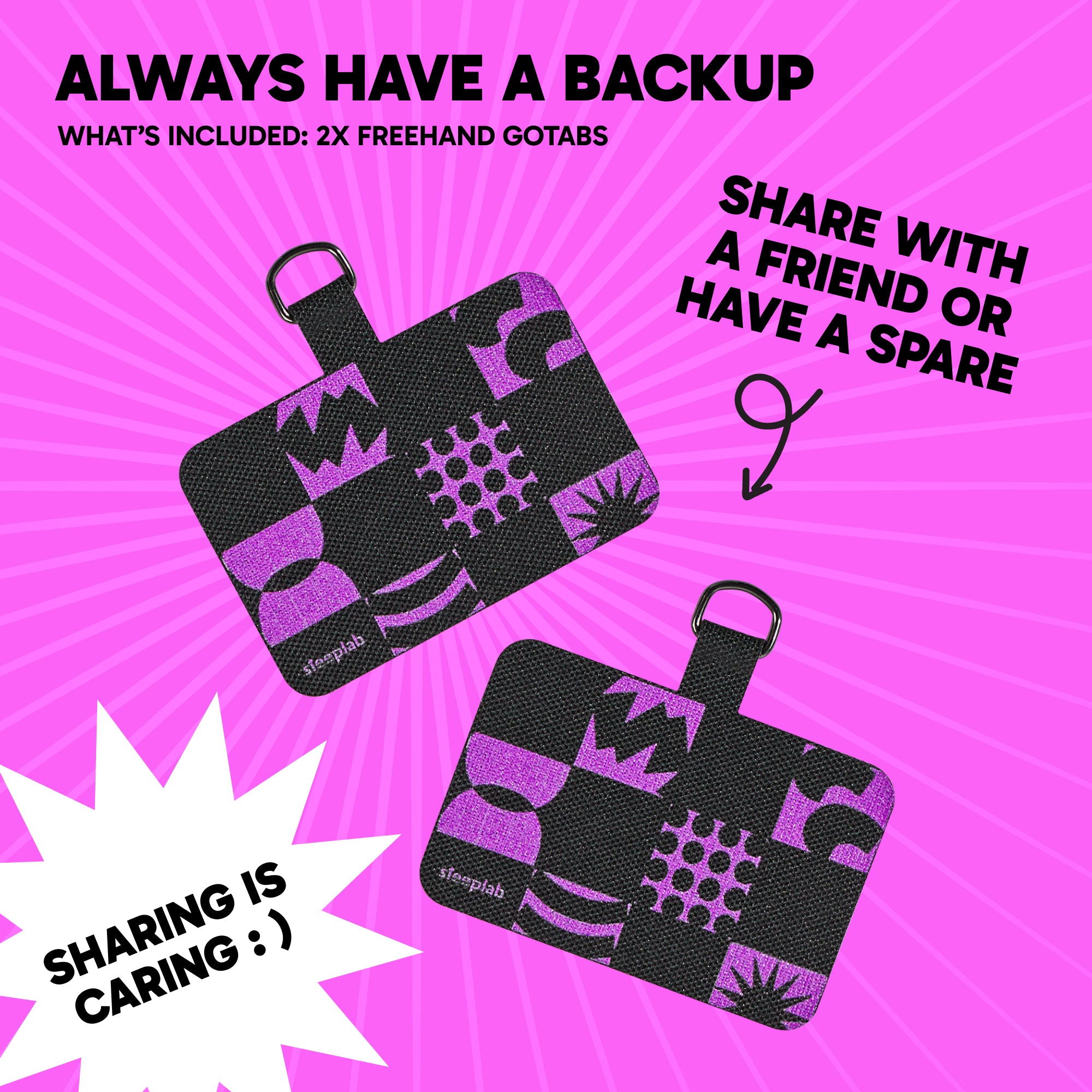 Freehand GoTab - Universal Phone Lanyard Tab ( Pack of 2)