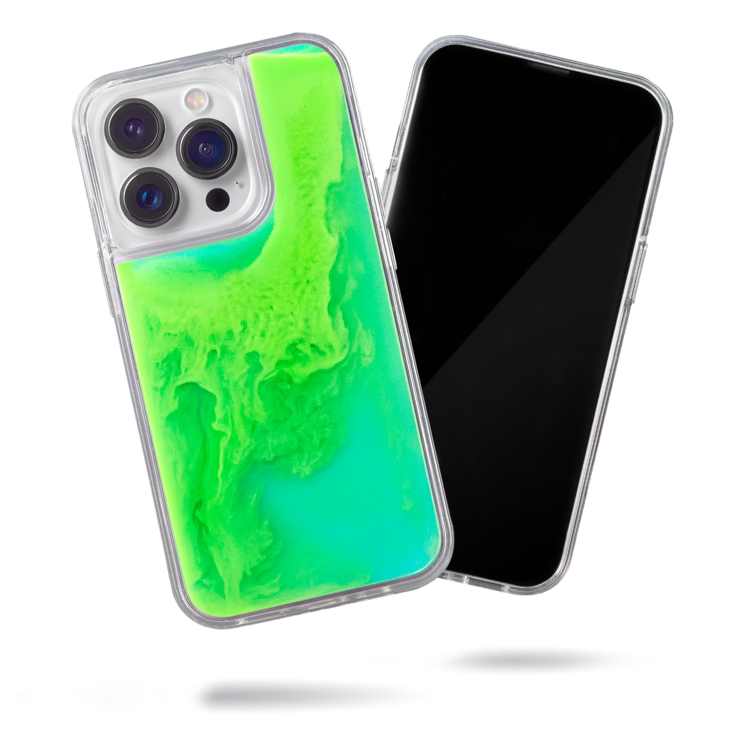 Neon Sand Case for iPhone 14 Pro - Mint and Neon Green Glow