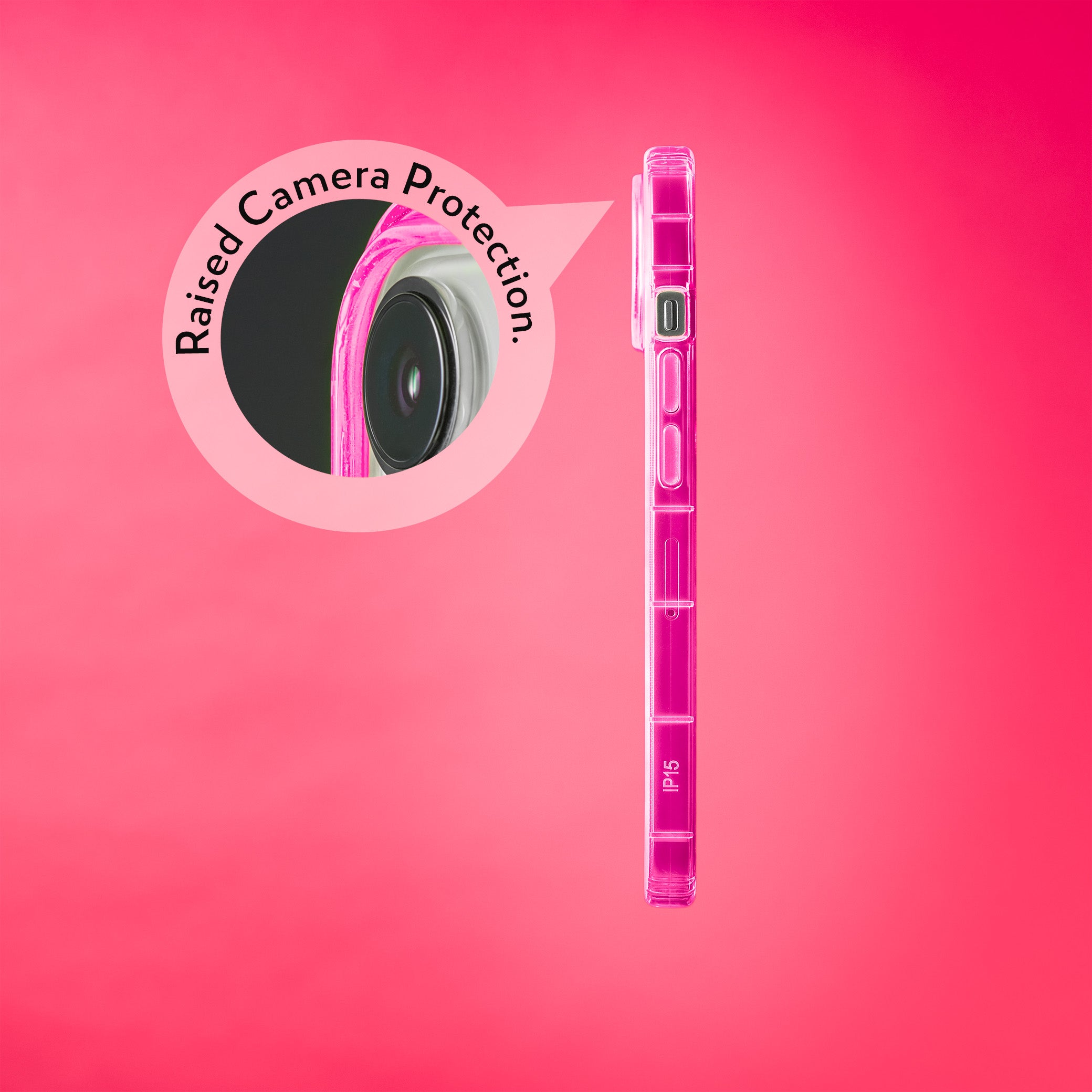 Highlighter Case for iPhone 15 - Eye-Catching Hot Pink