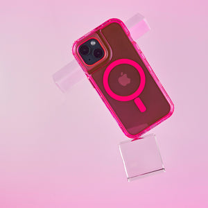 Chroma Case for iPhone 15 - Neon Pink Flare