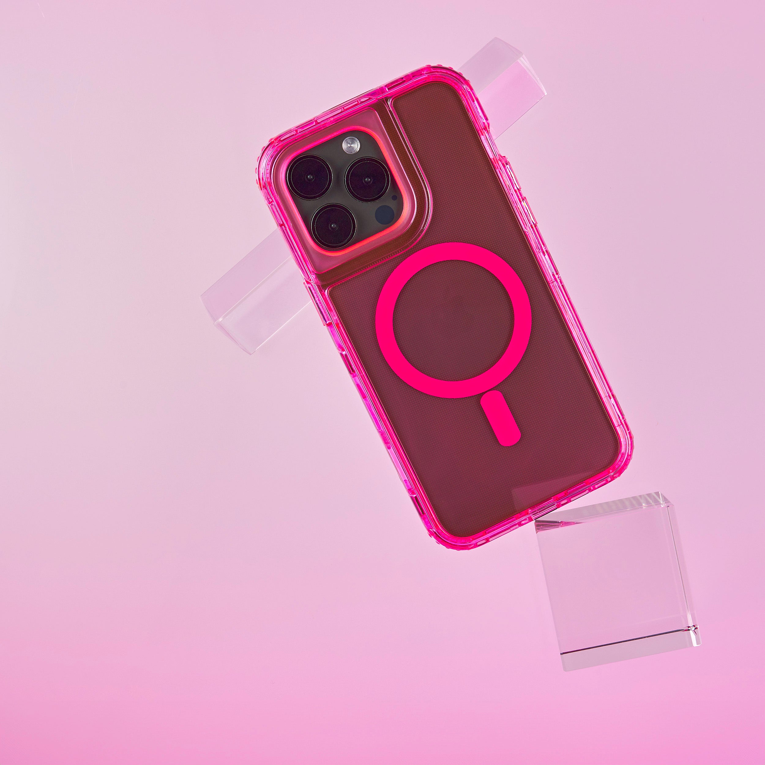 Chroma Case for iPhone 15 Pro Max - Neon Pink Flare