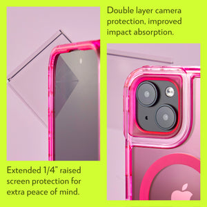 Chroma Case for iPhone 15 Plus - Neon Pink Flare