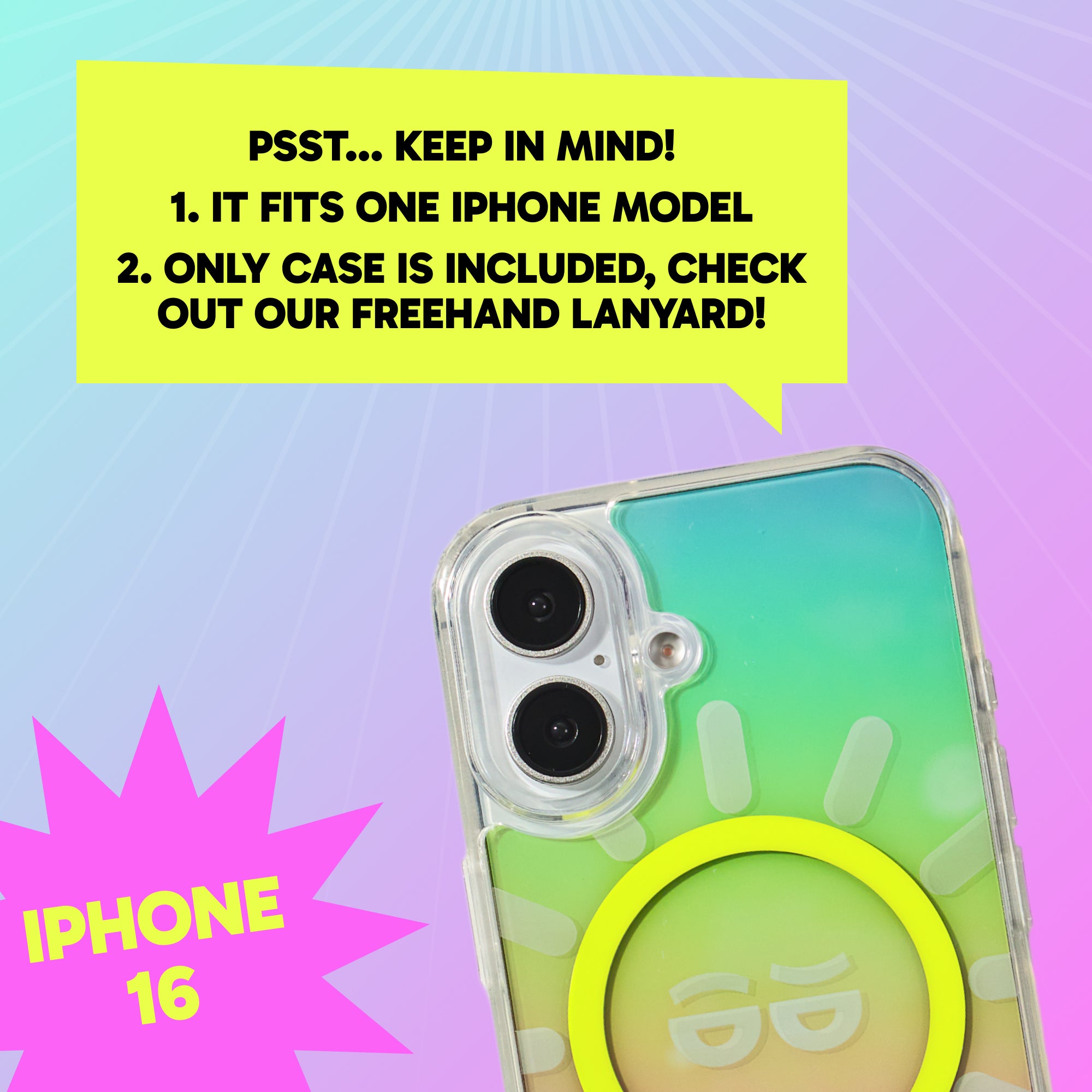 Freehand Case for iPhone 16 -  MagSafe & Shockproof Protection w EZ Hook