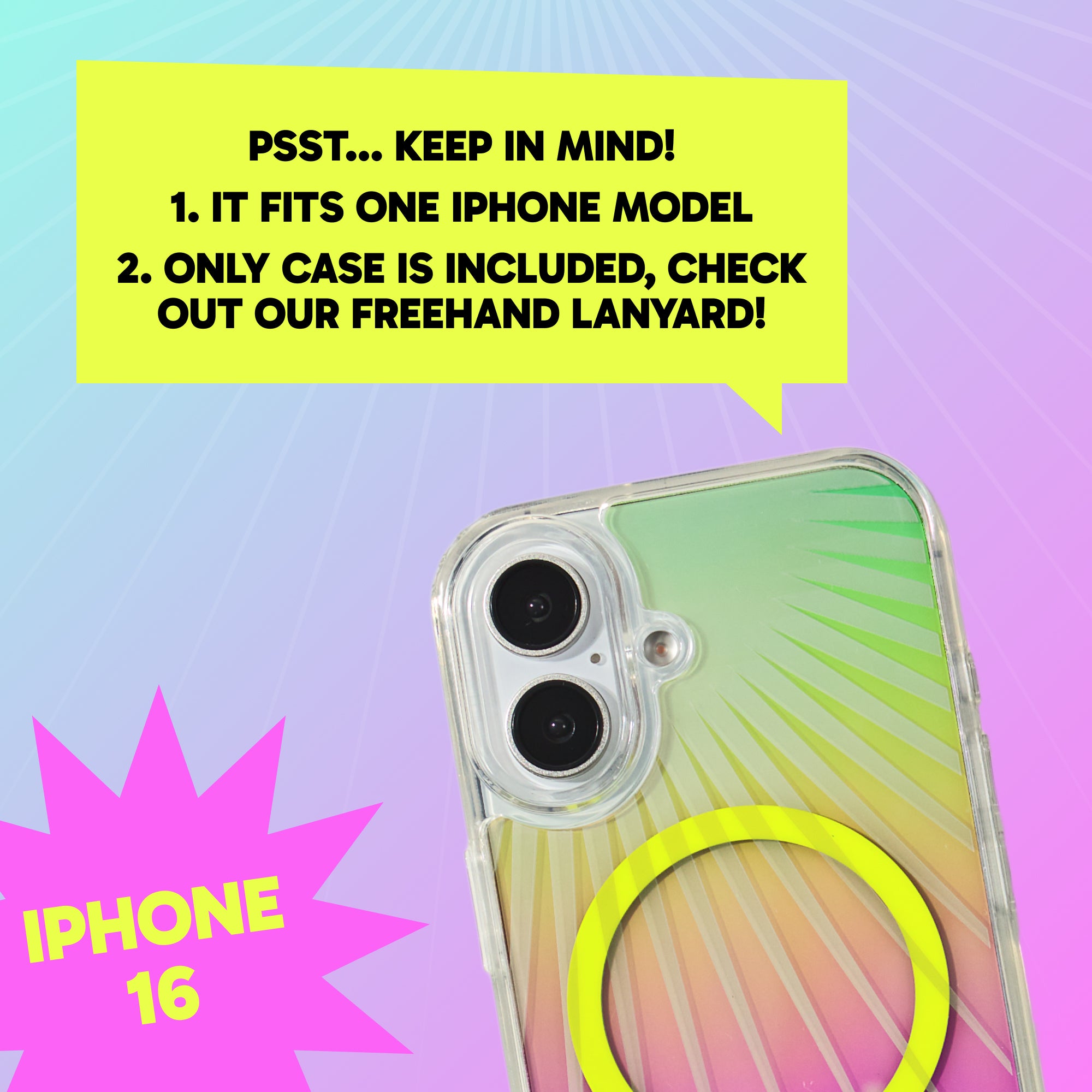 Freehand Case for iPhone 16 -  MagSafe & Shockproof Protection w EZ Hook