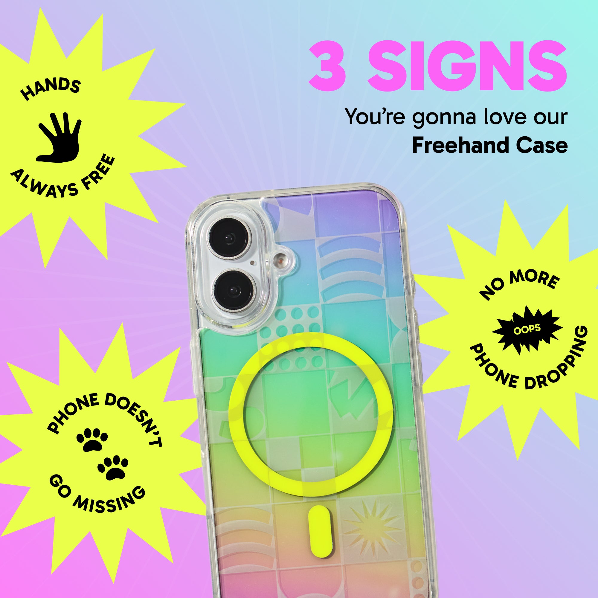 Freehand Case for iPhone 16 Plus -  MagSafe & Shockproof Protection w EZ Hook