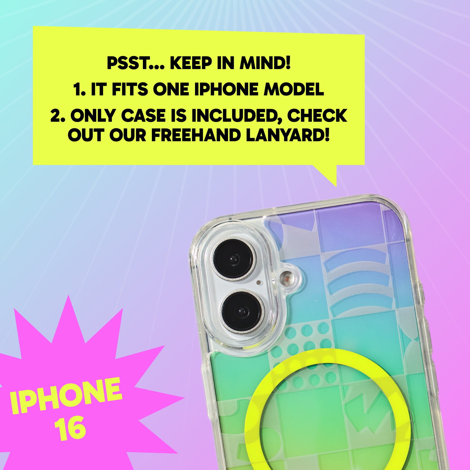 Freehand Case for iPhone 16 -  MagSafe & Shockproof Protection w EZ Hook