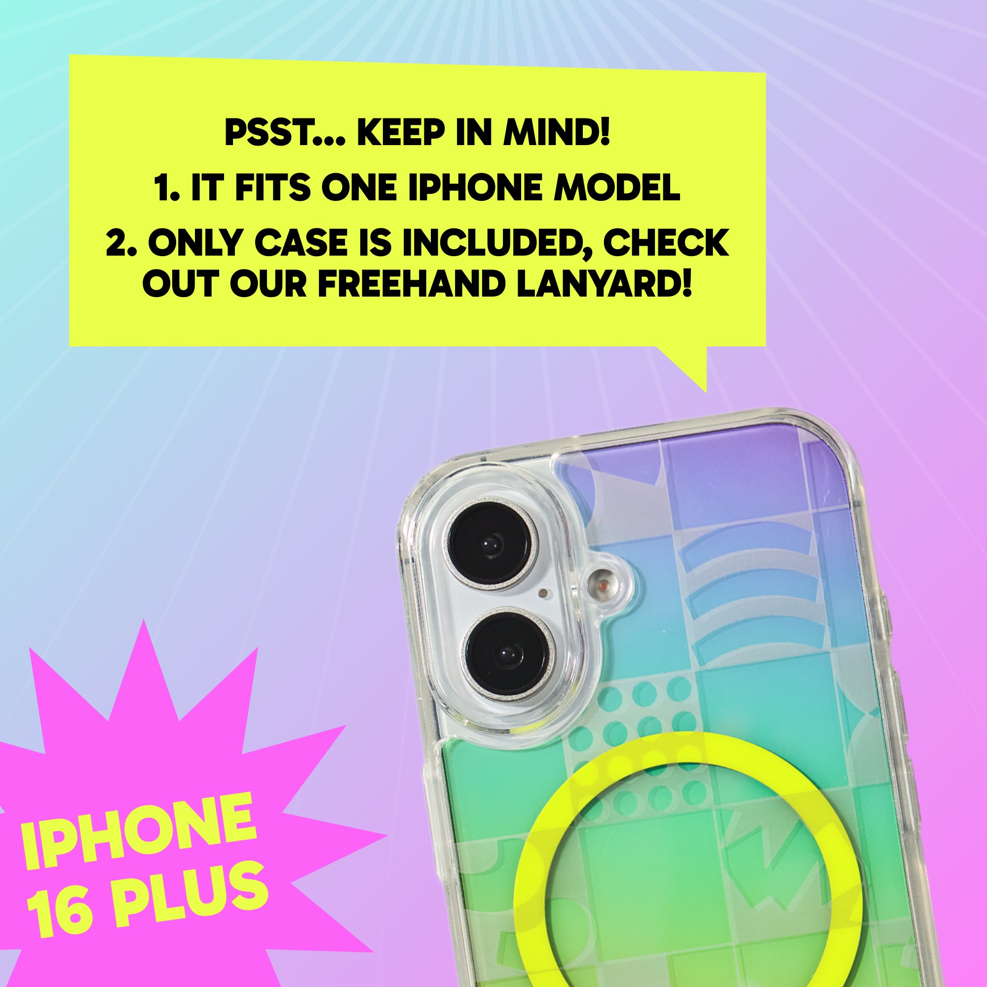 Freehand Case for iPhone 16 Plus -  MagSafe & Shockproof Protection w EZ Hook