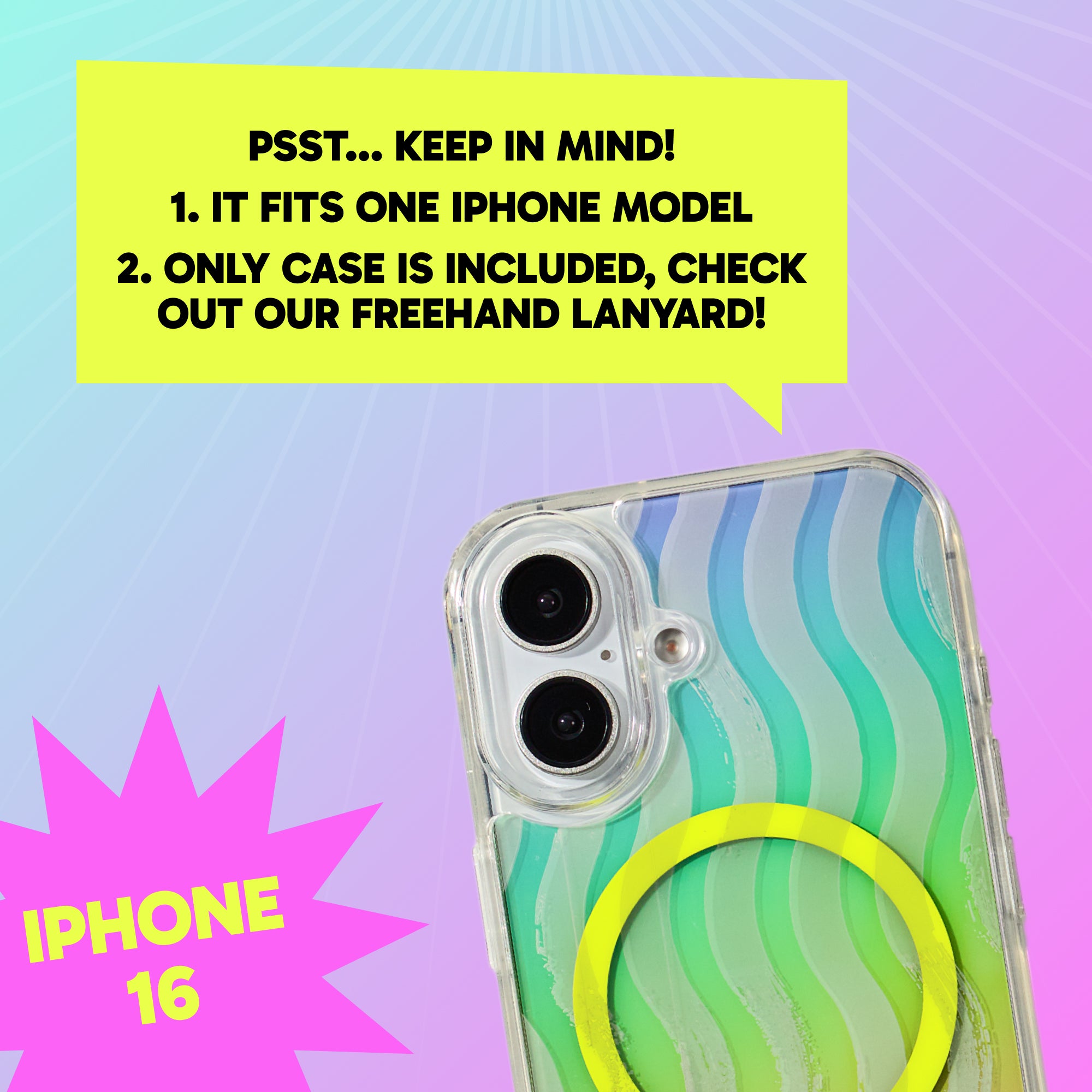 Freehand Case for iPhone 16 -  MagSafe & Shockproof Protection w EZ Hook