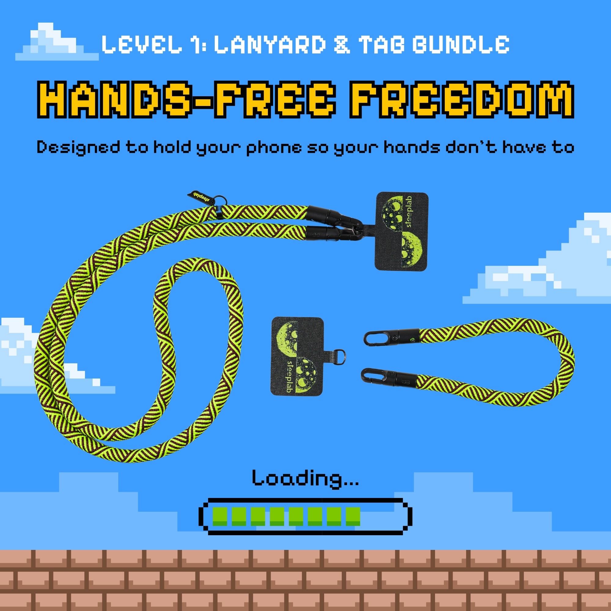 Freehand GoKit LS - Crossbody Lanyard + Wrist Lanyard + Phone Tabs Bundle