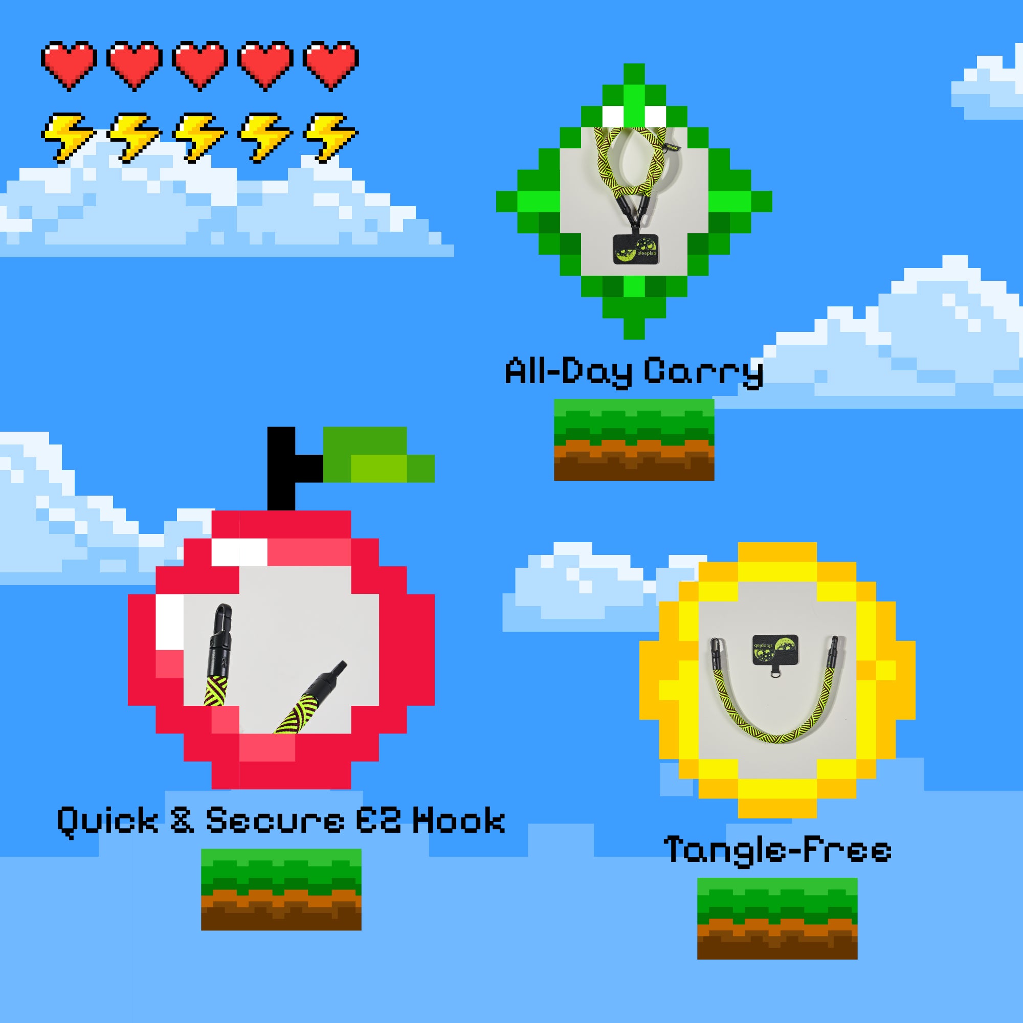 Freehand GoKit LS - Crossbody Lanyard + Wrist Lanyard + Phone Tabs Bundle