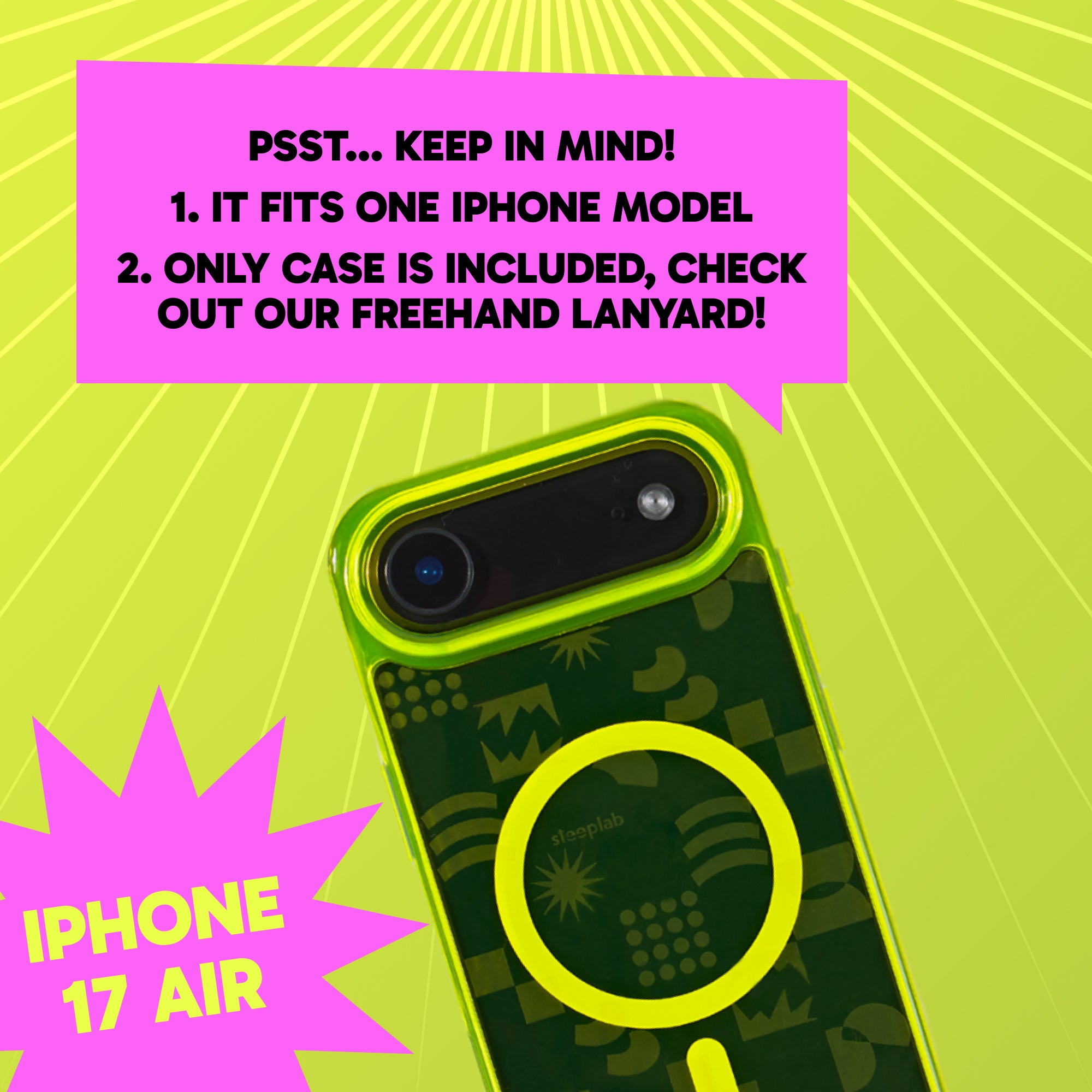 Freehand Case for iPhone 17 Air -  MagSafe & Shockproof Protection w EZ Hook