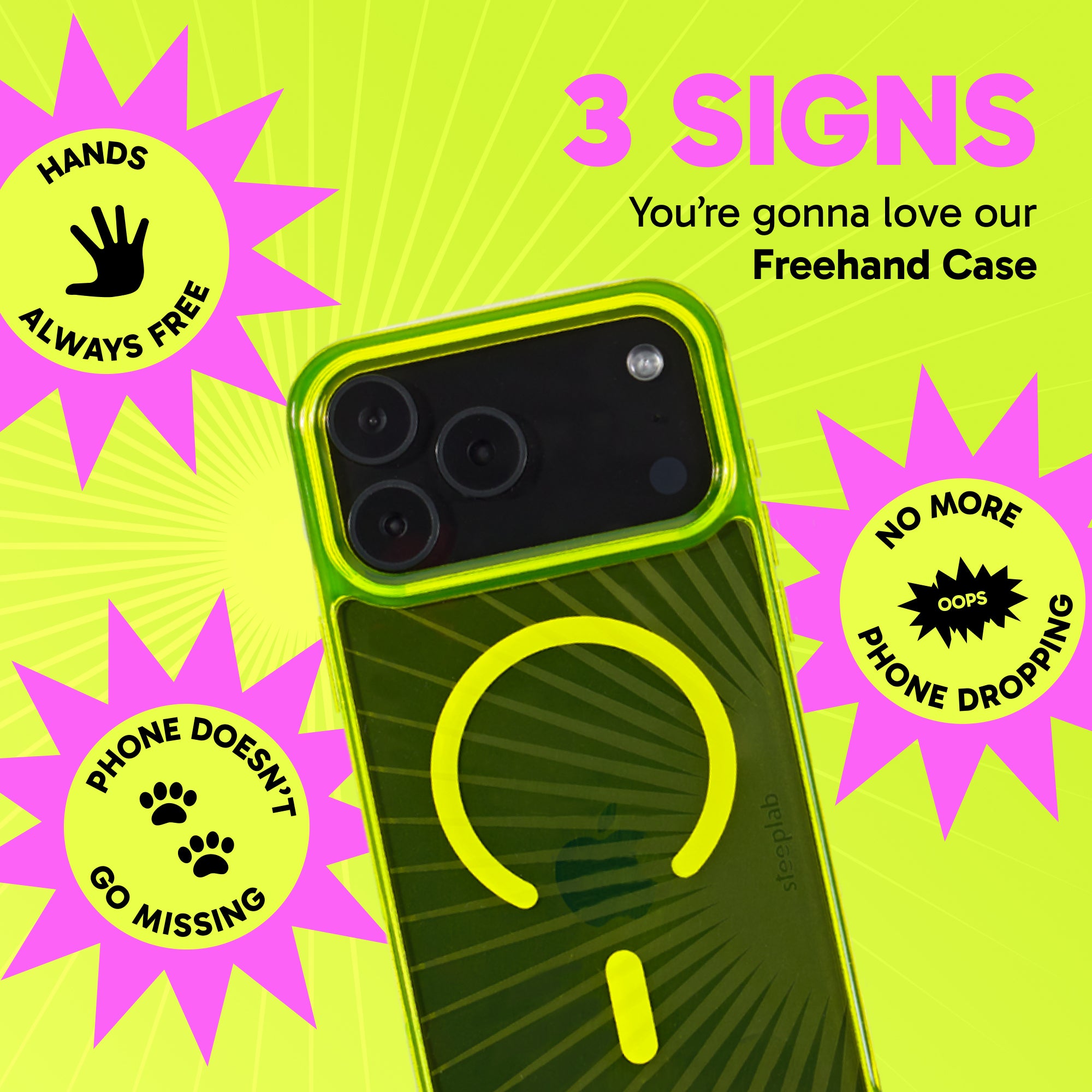 Freehand Case for iPhone 17 Pro Max -  MagSafe & Shockproof Protection w EZ Hook