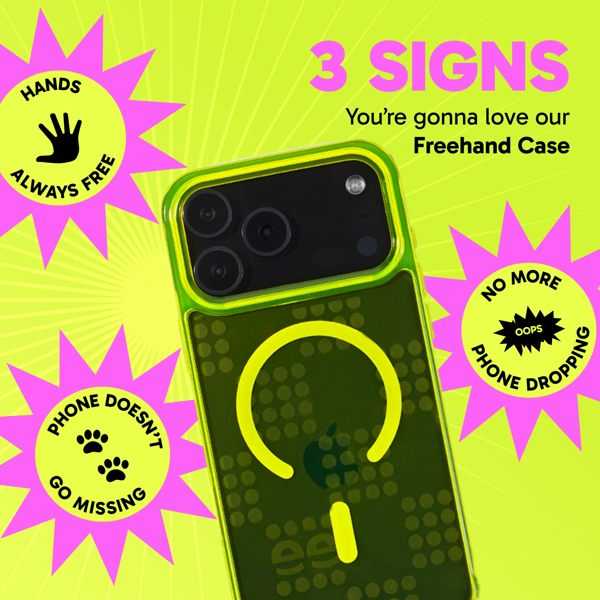 Freehand Case for iPhone 17 Pro -  MagSafe & Shockproof Protection w EZ Hook