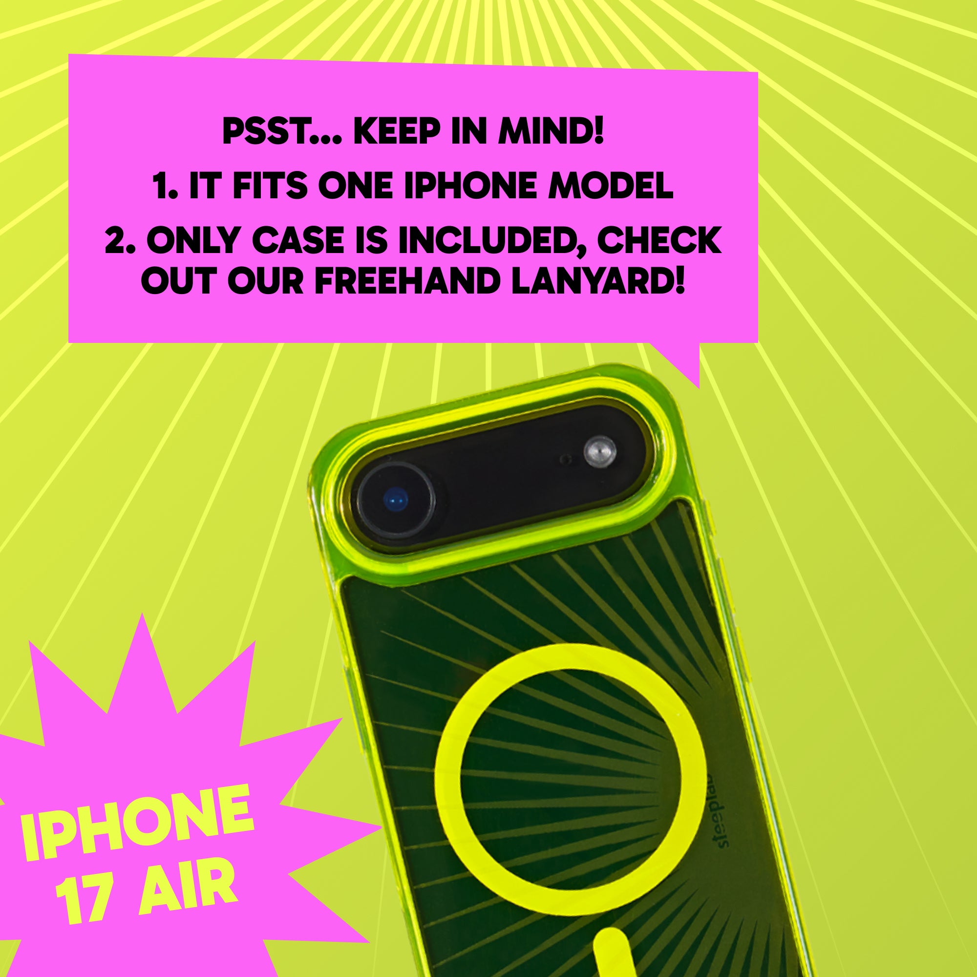 Freehand Case for iPhone 17 Air -  MagSafe & Shockproof Protection w EZ Hook