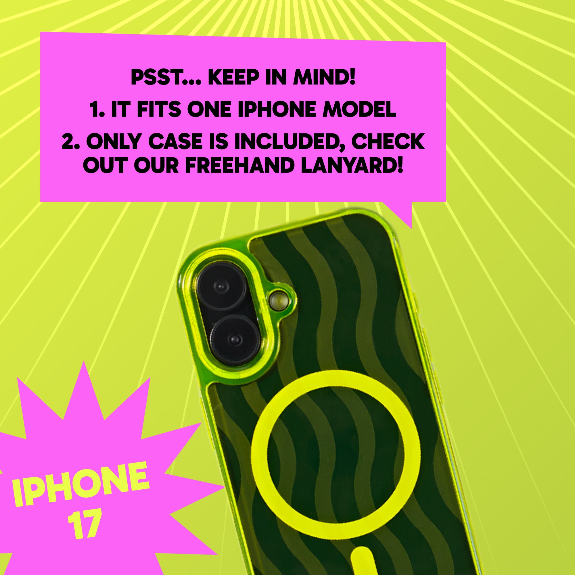 Freehand Case for iPhone 17 -  MagSafe & Shockproof Protection w EZ Hook