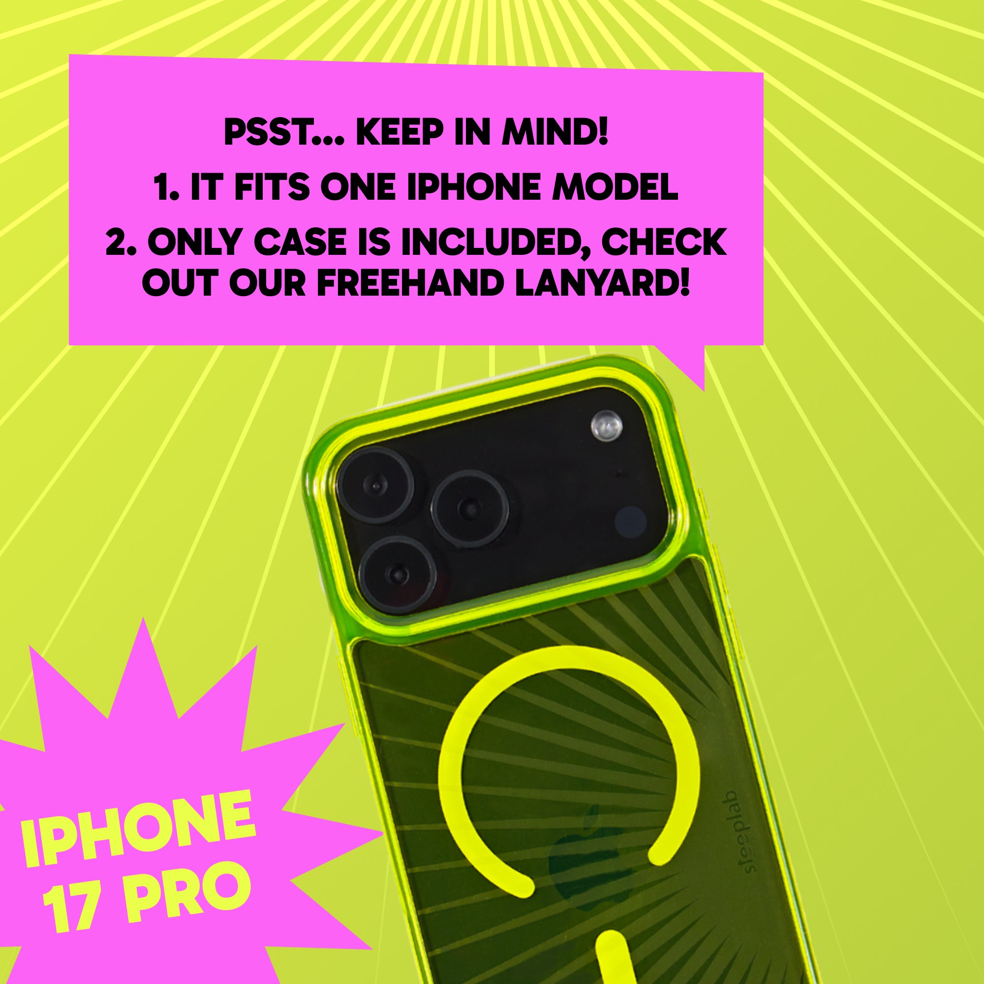 Freehand Case for iPhone 17 Pro -  MagSafe & Shockproof Protection w EZ Hook