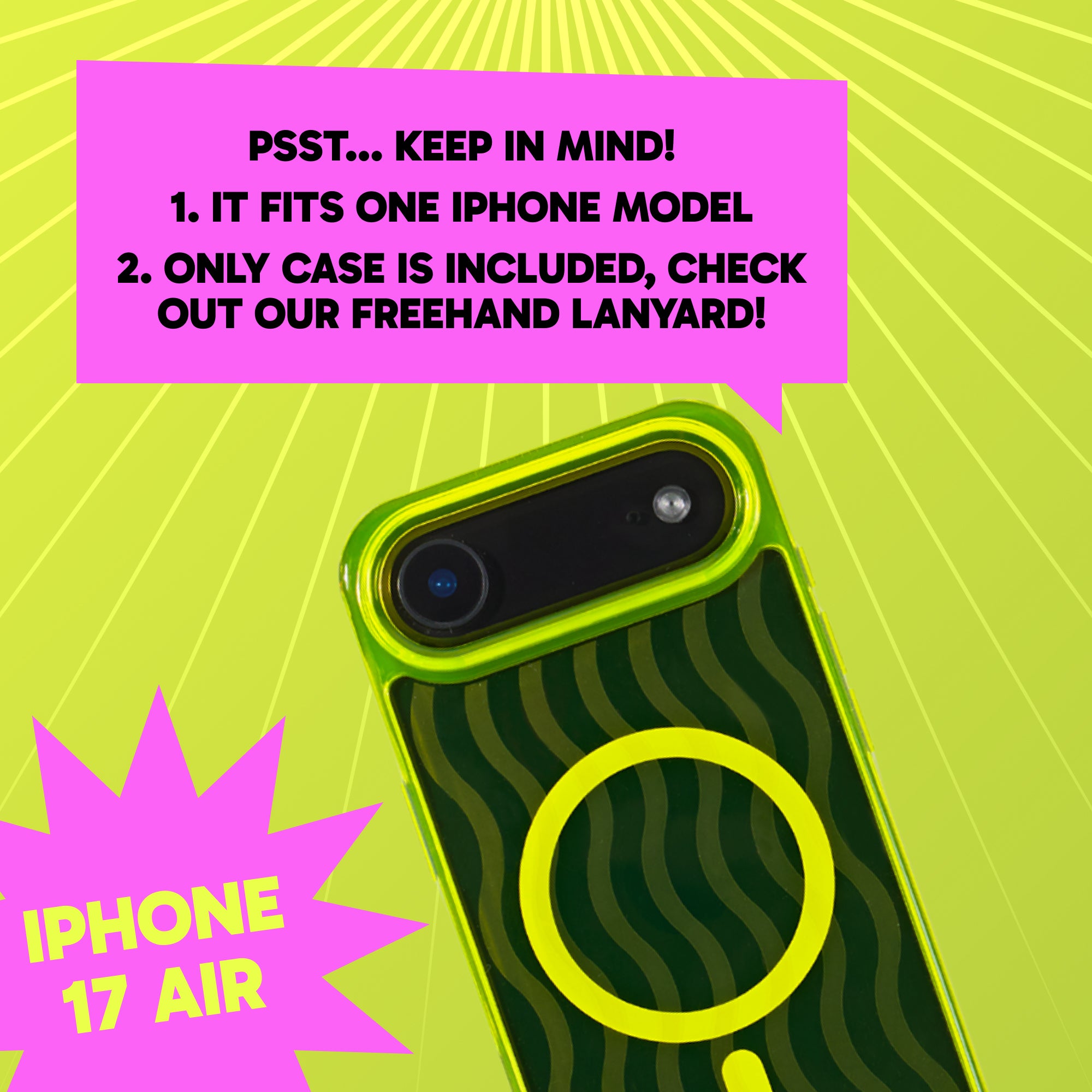 Freehand Case for iPhone 17 Air -  MagSafe & Shockproof Protection w EZ Hook