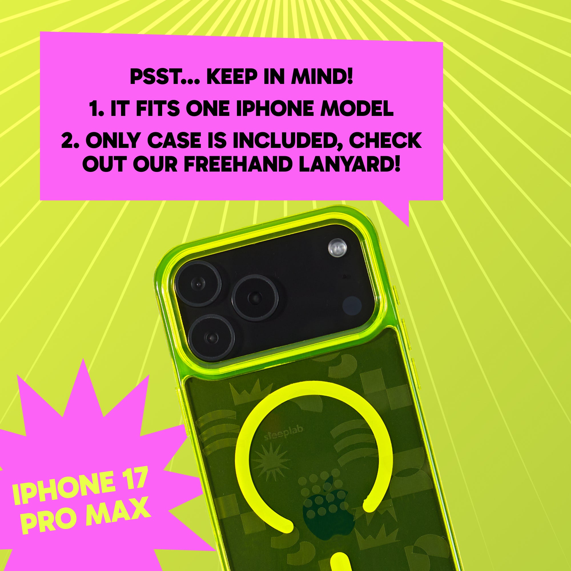 Freehand Case for iPhone 17 Pro Max -  MagSafe & Shockproof Protection w EZ Hook