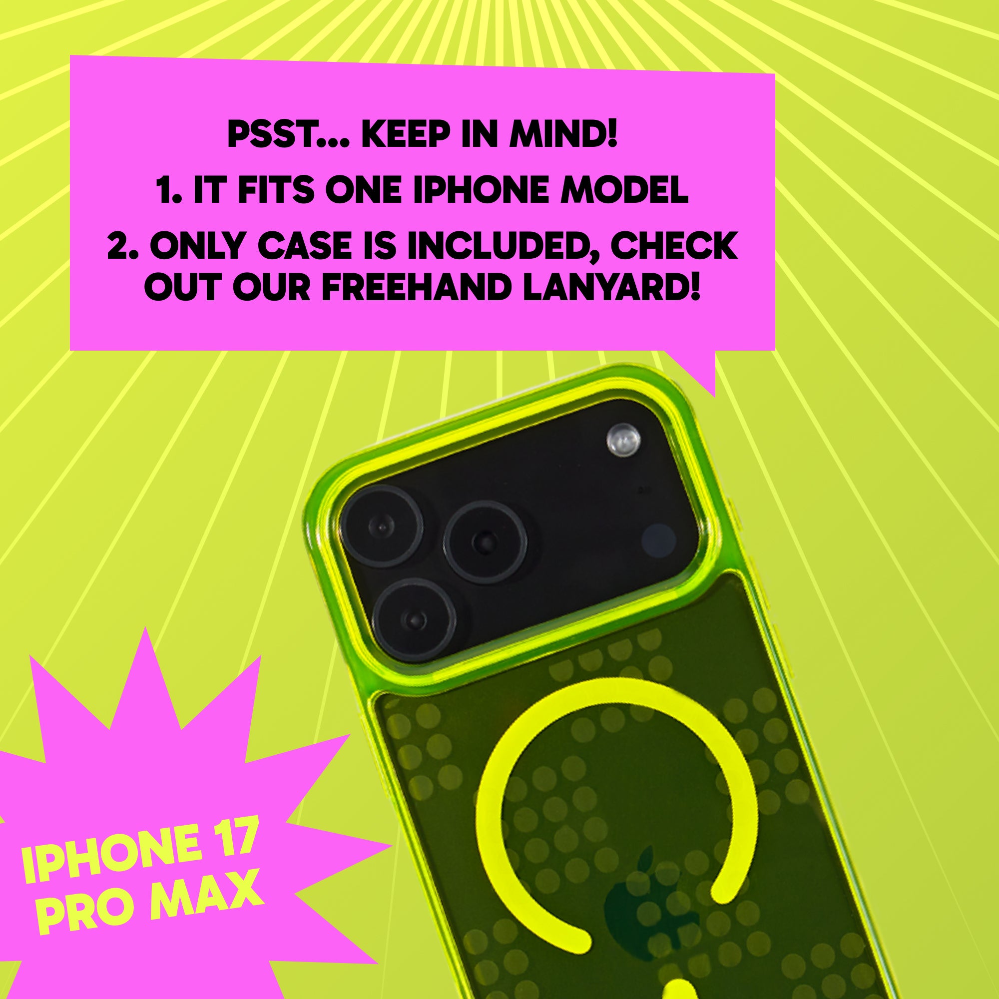 Freehand Case for iPhone 17 Pro Max -  MagSafe & Shockproof Protection w EZ Hook