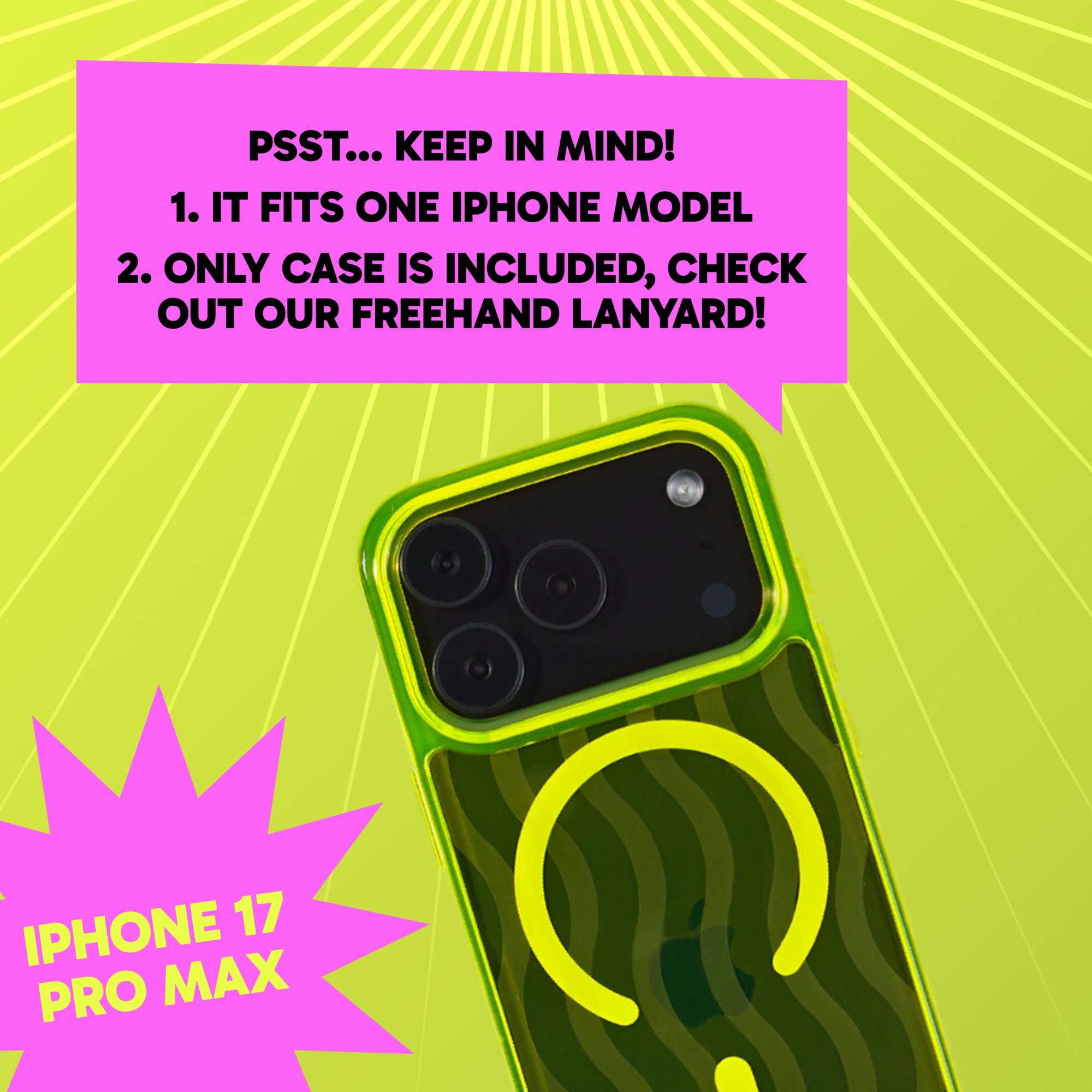 Freehand Case for iPhone 17 Pro Max -  MagSafe & Shockproof Protection w EZ Hook