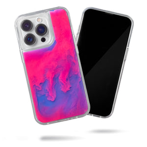 Neon Sand Case for iPhone 14 Pro - Blueberry and Pink Glow