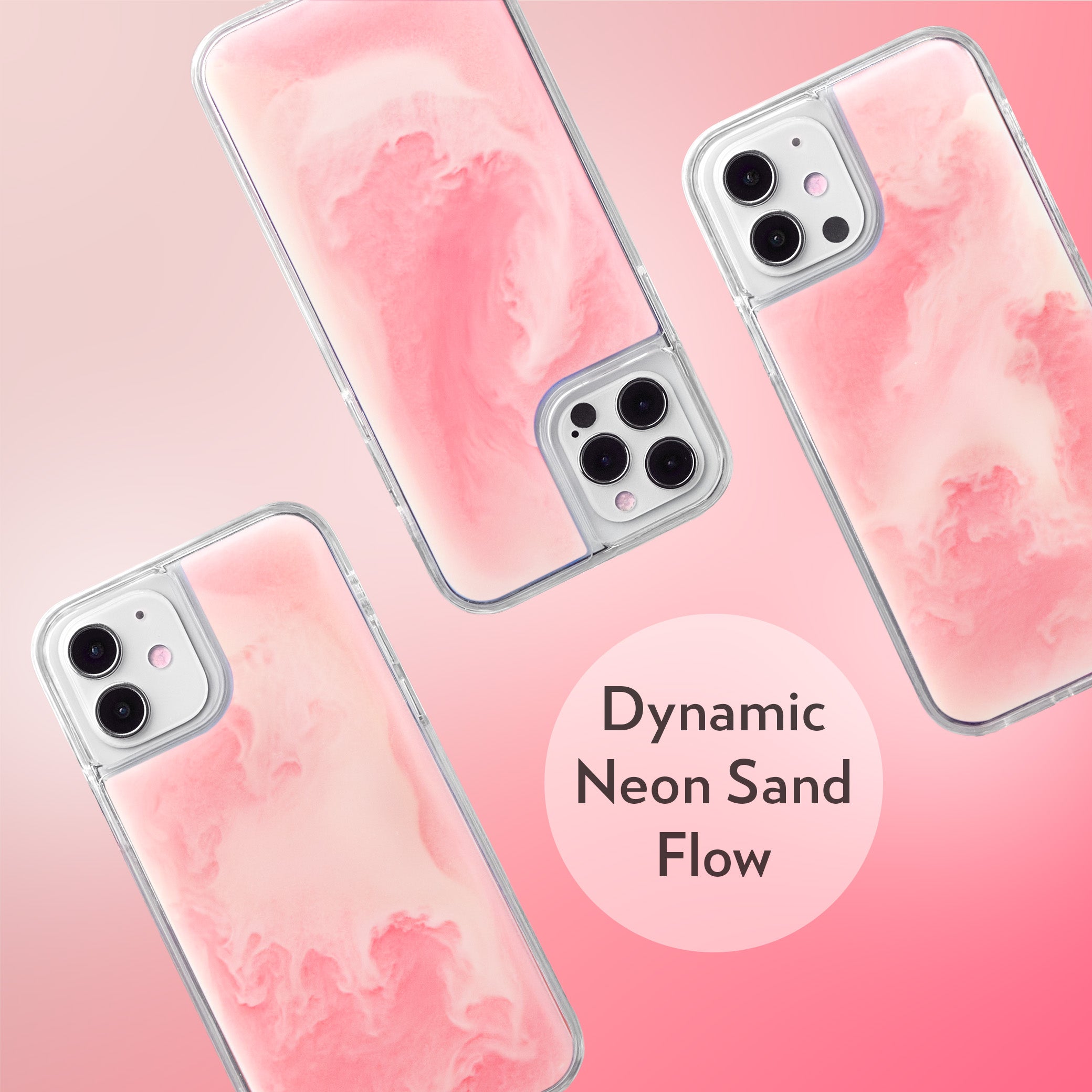 Neon Sand Case for iPhone 12 and 12 Pro - Pink Peach n Sand