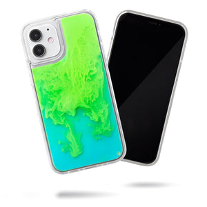 Neon Sand iPhone 12 Mini Case - Mint and Neon Green Glow