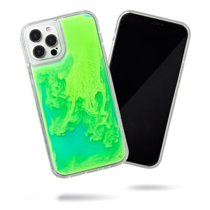 Neon Sand iPhone 12 Pro Max Case - Mint and Neon Green Glow