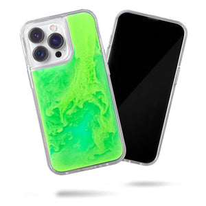 Neon Sand Case for iPhone 13 Pro - Mint and Neon Green Glow