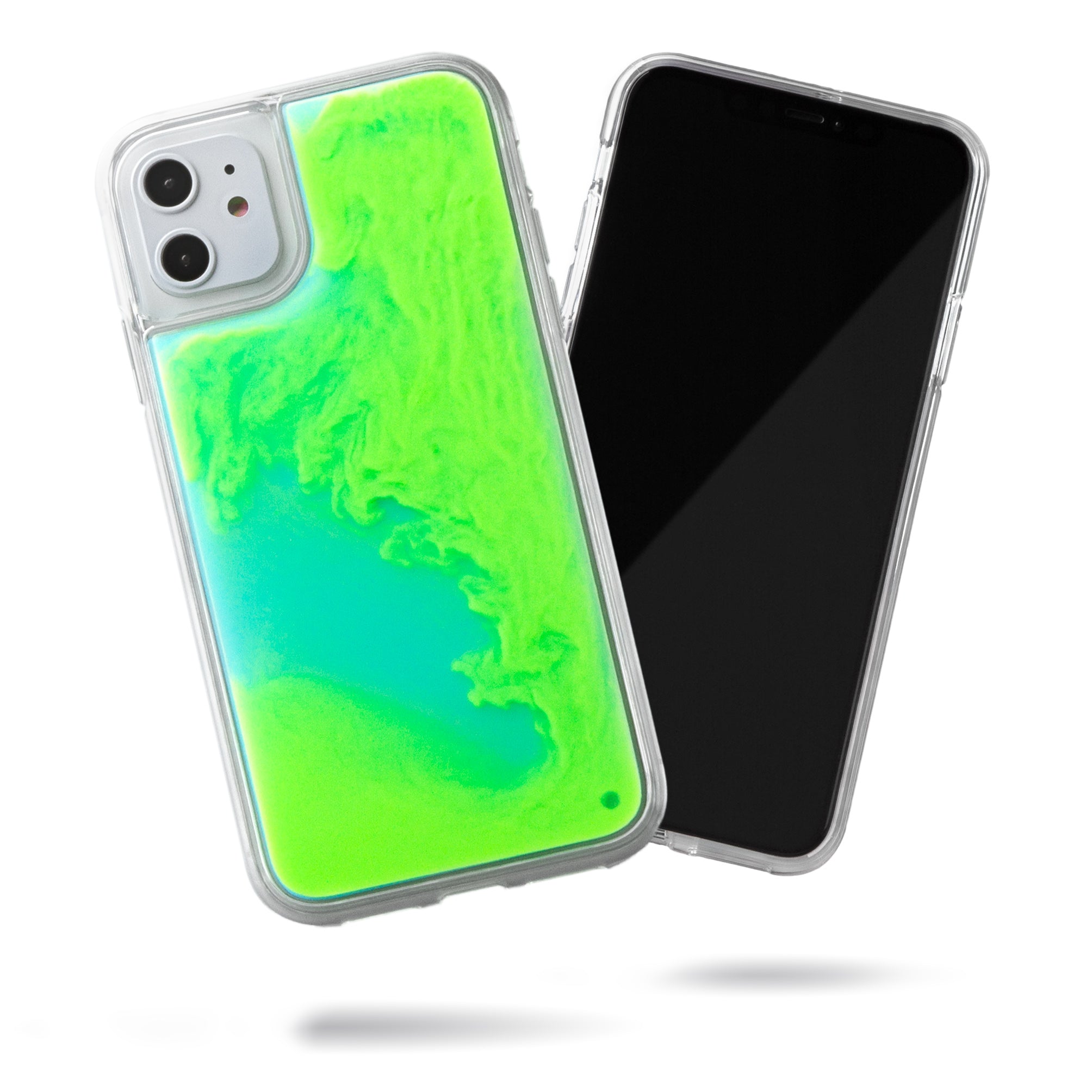 Neon Sand iPhone 11 Case - Mint and Neon Green Glow