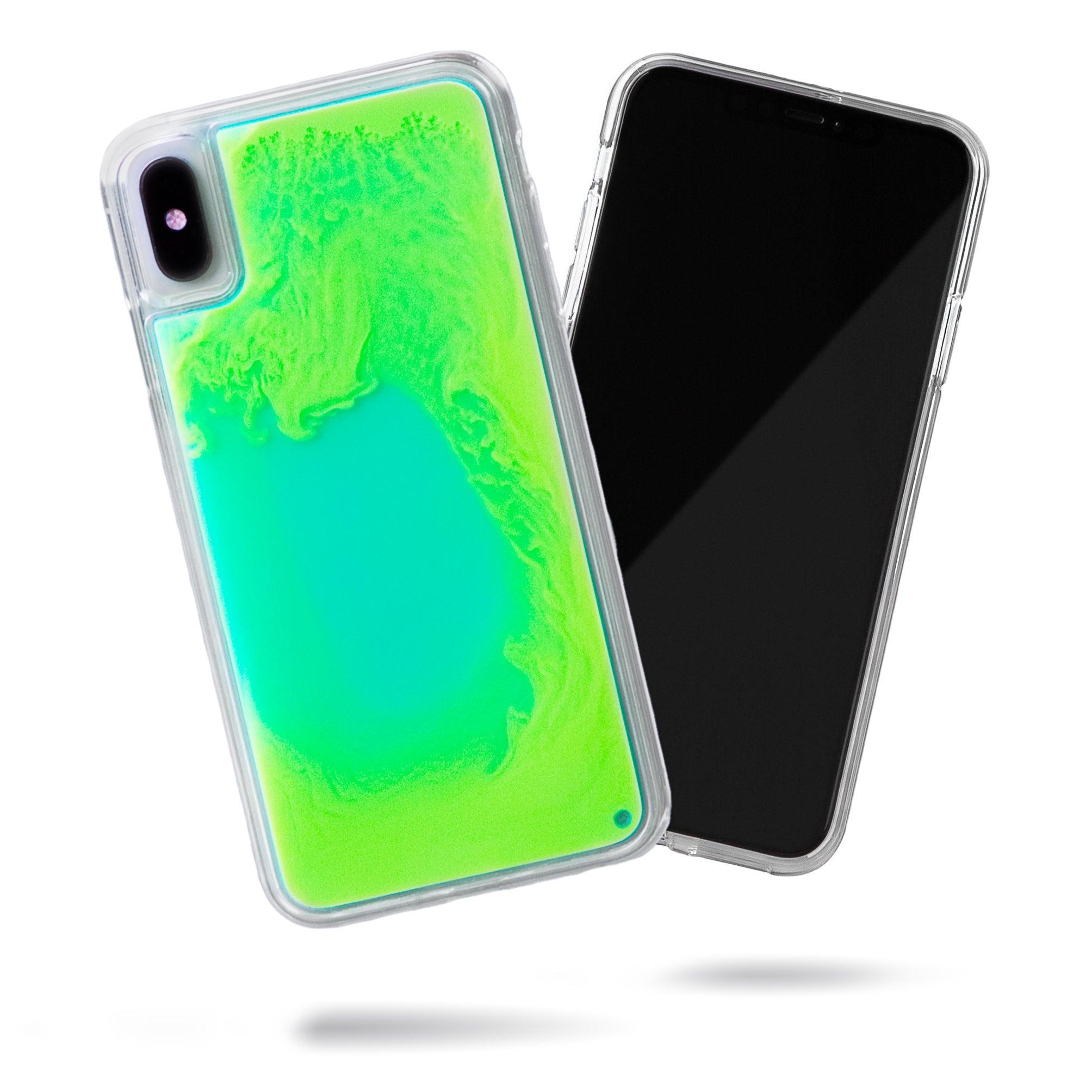 Neon Sand iPhone Xs Max Case - Mint and Neon Green Glow