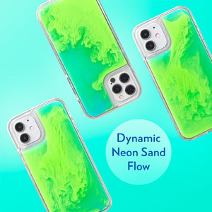 Neon Sand iPhone 12 & 12 Pro Case - Mint and Neon Green Glow