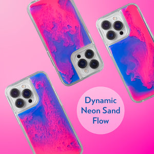 Neon Sand Case for iPhone 13 Pro - Blueberry and Pink Glow