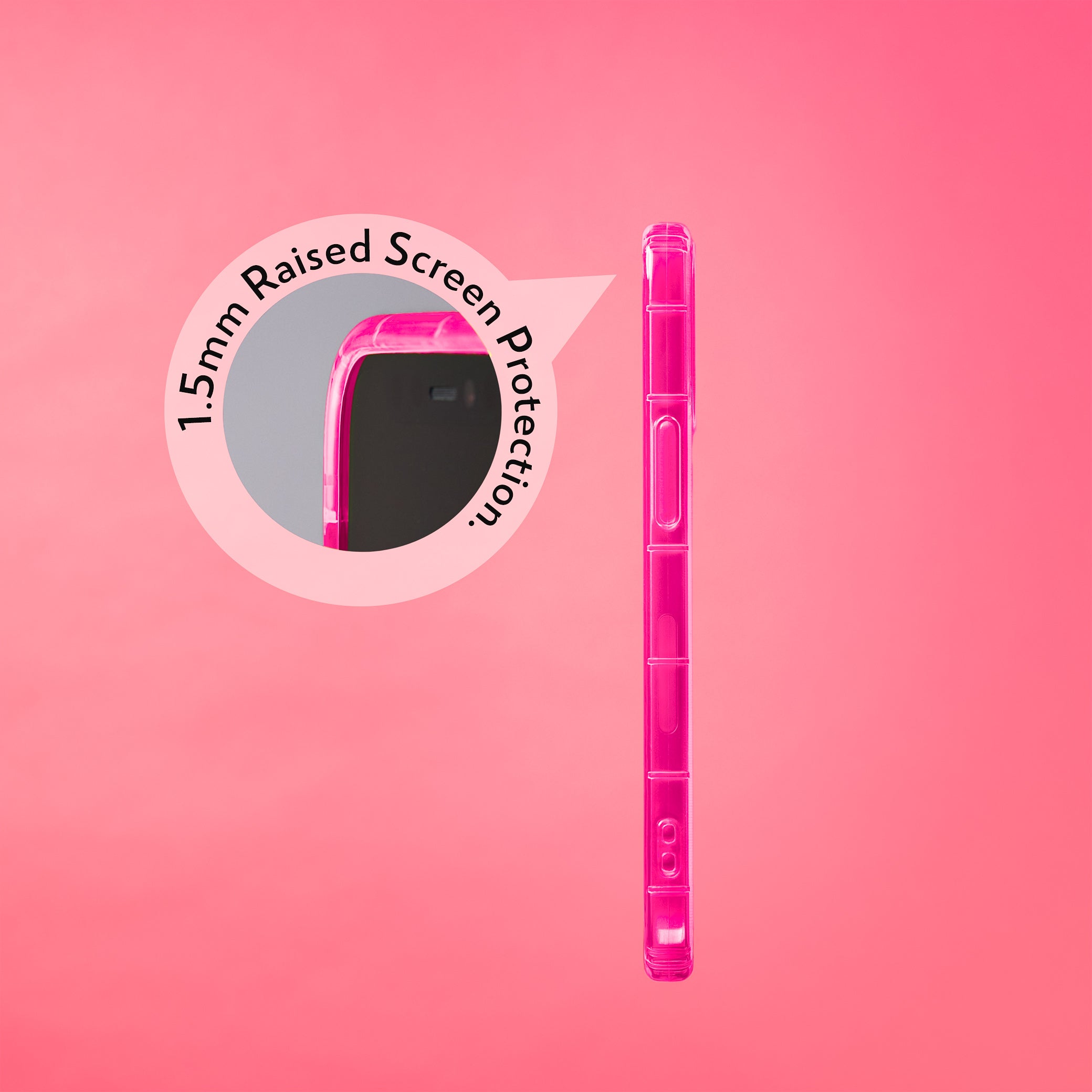 Highlighter Case for iPhone 12 & iPhone 12 Pro - Eye-Catching Hot Pink