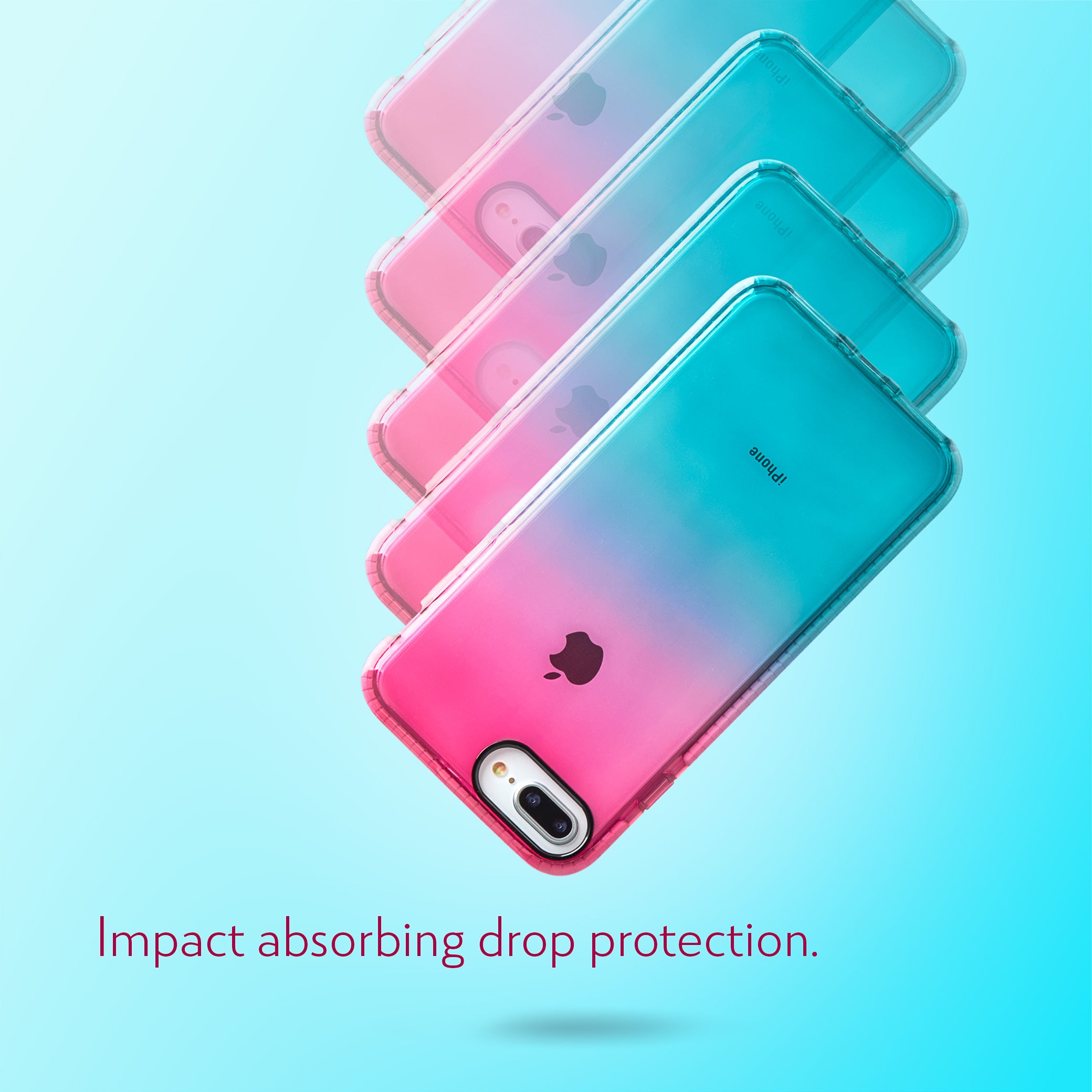 Barrier Case for iPhone 8 Plus & iPhone 7 Plus - Blue n Pink Gradient Sunset