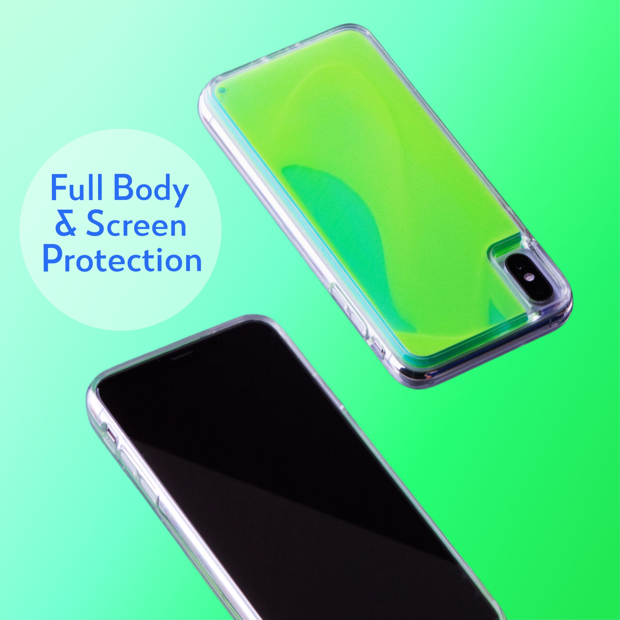 Neon Sand iPhone Xs Max Case - Mint and Neon Green Glow